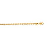 14K Yellow Gold 3mm Rope 24 Chain with Lobster Lock
